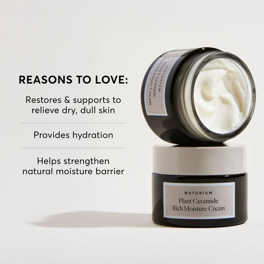 Naturium Plant Ceramide Rich Moisture Cream Jumbo, Hydrating & Anti-Aging Skincare, 3.5 oz