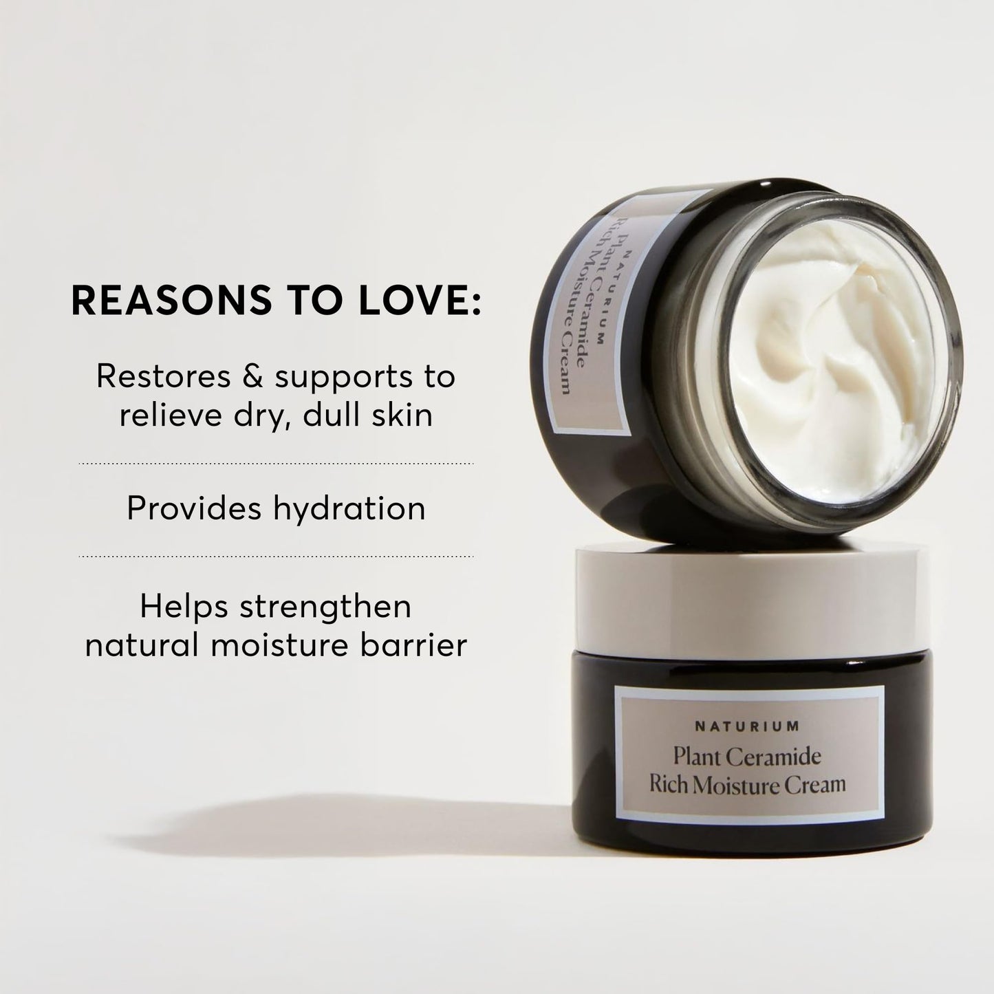 Naturium Plant Ceramide Rich Moisture Cream Jumbo, Hydrating & Anti-Aging Skincare, 3.5 oz
