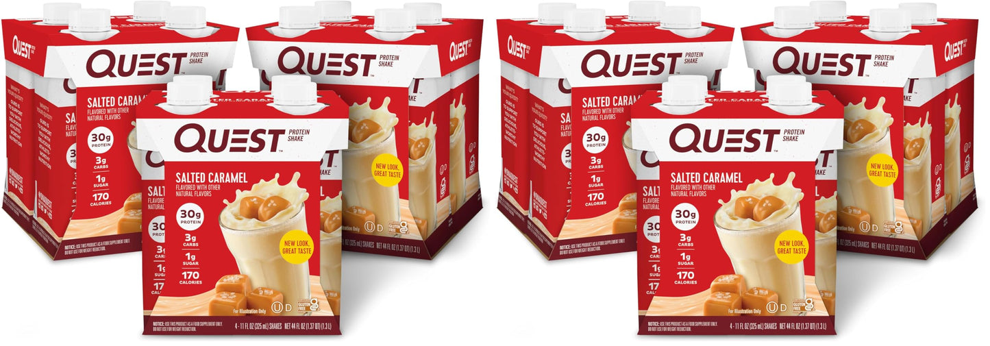 Quest Nutrition Ready To Drink Chocolate Protein Shake, 30g Protein, 4g Net Carbs, Gluten Free, Keto Friendly, 11 fl oz - Pack of 12