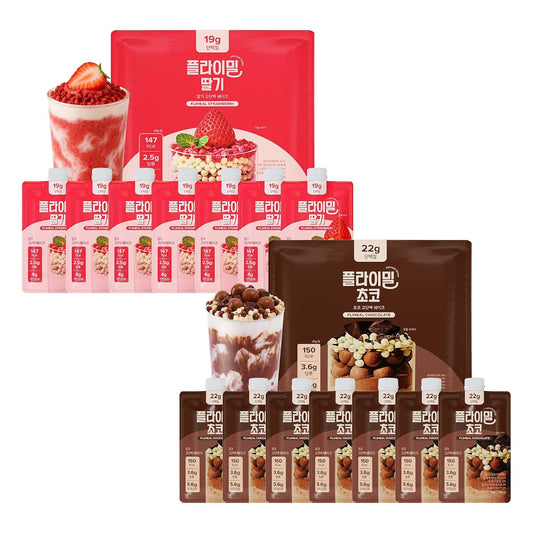 [Flimeal] Sweet Strawberry & Rich Chocolate Duo Protein Shake – Low Sugar, Keto-Friendly Meal Replacement Protein Powder (7 Servings x 2 Packs)