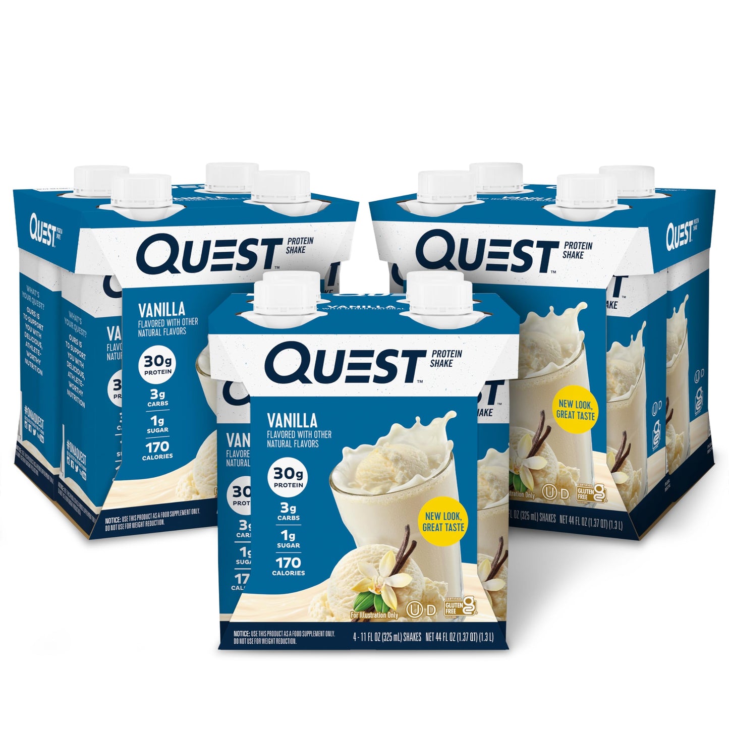 Quest Nutrition Ready To Drink Chocolate Protein Shake, 30g Protein, 4g Net Carbs, Gluten Free, Keto Friendly, 11 fl oz - Pack of 12
