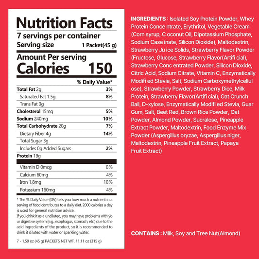 [Flimeal] Sweet Strawberry & Rich Chocolate Duo Protein Shake – Low Sugar, Keto-Friendly Meal Replacement Protein Powder (7 Servings x 2 Packs)